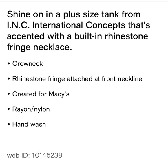 INC International Concepts Black Crewneck Rhinestone Fringe Neckline - Picture 11 of 13